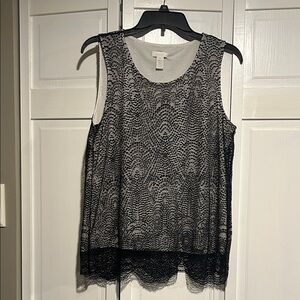 Chico's Black and White Lace Tank Top